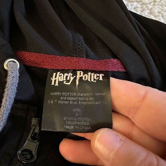 Harry Potter Unisex Gray Black Maroon Graphic Quidditch Full Zip Sweatshirt Size - Picture 7 of 13